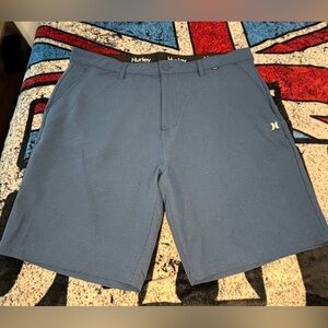 Hurley Hybrid Walk Shorts Size 40 Stretch Pocket Blue Gray Fall School Walk Park